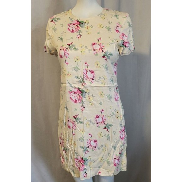 Zara Dresses & Skirts - Zara Dress, Floral, Size Medium, Midi w/ Side Slits, Short Sleeve Yellow, NWOT